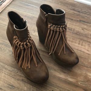 Booties with fringe